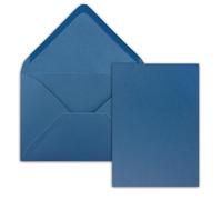 Set of 50 Cards with Envelopes - DIN A5 Single Cards, Royal Blue, 14.8 x 21 cm with DIN C5 Envelopes, Royal Blue, 15.4 x 22 cm - Wet Adhesive