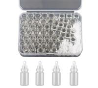 Set Of 50 Clear Glass Bottles Elegant Glass Bottle Crafting Supplies Beautiful Jewelry Keychain Pendant Charm Small Storage