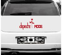 Set of 50 cm Exciter Lettering and 20 cm Rose Sticker Tattoo Car Rear Decorative Film Depeche Mode (Red Outside)