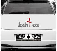 Set of 50 cm Exciter Lettering and 20 cm Rose Sticker Tattoo Car Rear Decorative Film Depeche Mode (Silver Red Outside)