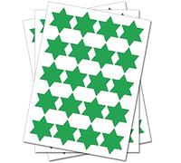 Set of 50 - Green Six Point Star Merit Reward Stickers - Removable Self Adhesive Waterproof Durable Vinyl Label Sticker 25mm Each for School, Preschool, Nursery & Home Activity by PARTY DECOR