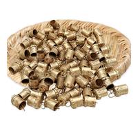 Set of 50 Mini Christmas Bells - 1 cm Vintage Jingle Bells for Crafts, Tree Decoration, Farmhouse & Holiday Décor