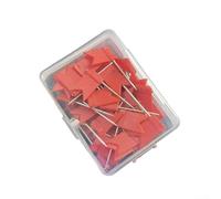 Set of 50 Multi-Coloured Flag Pins with Plastic and Metal Build for BULLETINs Boards, Map Markers, Message Paper Holding and Creative Craft Projects in(Red)