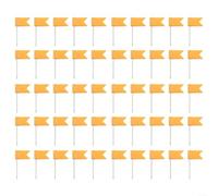 Set of 50 Multi-Coloured Flag Pins with Plastic and Metal Build for BULLETINs Boards, Map Markers, Message Paper Holding and Creative Craft Projects in(orange)