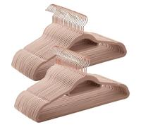 Set of 50 Non-Slip Rose Gold Hangers - Space-Saving 0.2-Inch Thick 17.1-Inch Long - Stylish Caramel Brown Finish for Closet nization & Maximum Durability