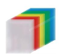 (Set of 50 Pcs) - A4 Cut Flush Plastic Folders Open Top & Side Cut Flush File Cover Sleeves Gloss & Plain 12mm L-Type Project Pockets Report File Document Storage Wallet Sheet Protectors (Random)