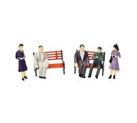 Set of 50 Realistic Model People and 6 Benches for Train Scenery, Enhances the Look of Your Model Railway
