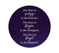 Set of 50 Round Stickers 1.5 Inch,The First to Apologize is The Bravest Label Stickers Funny Sayings Motivational Stickers for Card Envelopes Seals Boxes Decorative Stickers for Party Supplies