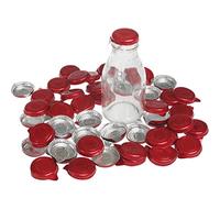 Set Of 50 Small Red Foil Milk Bottle Tops diameter 3.5 cm