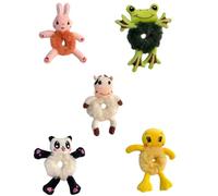 Set of 5pcs Cartoon Plush Hair Ropes Hair Ornament for Lady Women and Fashionable Students Soft & Elastic Hair Rope