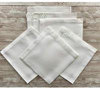Set of 6, 100% Cotton White Hemstitch Napkins 17" x 17" (44x44cm) - Luxury Dining Table Linen