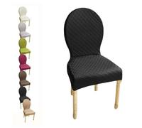 Set of 6/4 Stretch Dining Chair Covers for Oval/Round Back Chairs - Custom Fit Protectors for Large/Small Dining Room Chairs - Slipcovers Easy Care B 1PCS