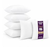 Set of 6-40cm x 40cm Hollowfibre New White Cushion Pad Inner Stuffer Pillow Polyester Insert Square Hypoallergenic (Pack of 6 | 16" x 16")