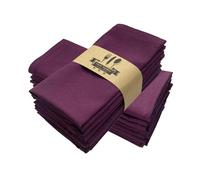 Set Of 6 40x40cm Table Cloth Napkins Durable Cotton Linen Thicken Placemat Reusable For Kitchen Dining Easter Wedding Decoration(Dark Purple)