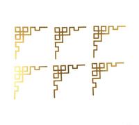 Set of 6 Acrylic Mirror Stickers for Wall and Cabinet Decoration, Diagonal Design to Reflect Light and Create Spacious Illusion in Any Room (gold)