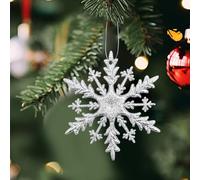 Set of 6 Acrylic Snowflake Ornaments with Glitter Finish for Holiday and For Christmas Tree Decoration, Equipped with Hanging Loops and Built to Last