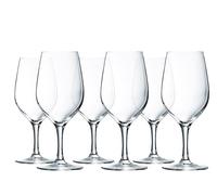 Set Of 6 Arc Evidence Wine Goblets In Sound Glass Transparent Cl 35