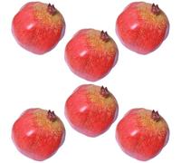 Set Of 6 Artificial Foam Pomegranates, Vibrant And Detailed Fake Fruits For Home, Events, And Exhibitions, Realistic Texture For Displaying