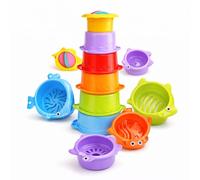 Set of 6 Baby Stacking Cups Plastic Cups Toddler Bath Toys Stack Cup Baby Toy Activity Nesting Cup (Multicolour Cups # 02)