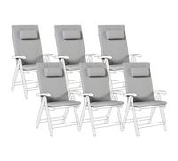 Set of 6 Back/Seat Cushions JAVA/AMANTEA PREMIUM 50 x 70 cm Light Grey