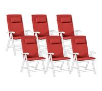 Set of 6 Back/Seat Cushions JAVA/AMANTEA PREMIUM 50 x 70 cm Red