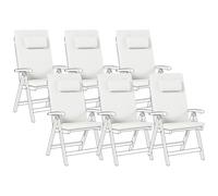 Set of 6 Back/Seat Cushions JAVA/AMANTEA PREMIUM 50 x 71 cm Off-White