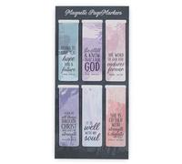 Set of 6 Beloved Scripture Favorites w/Abstract Scenic Inspirational Magnetic Bible Verse Bookmark, Size Small 2.3" x .75"