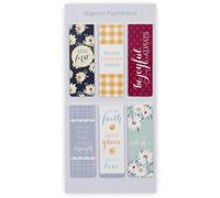 Set of 6 Beloved Scripture Favorites w/Daisies Inspirational Magnetic Bible Verse Bookmark, Size Small 2.3" x .75"