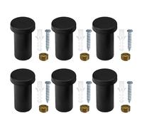 Set of 6 Black Cylindrical Hanger Multifunctional and Easy to Use Wall Hook Hangings Hook On Door for Towel Hanger for Different Setting in Kitchen and Bedroom