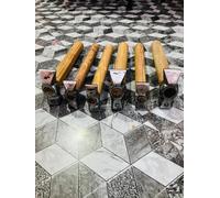 Set of 6 Black Iron Hammer Blacksmith Wooden Handle Collectible