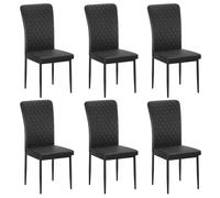 (Set of 6, Black) Stanew Set of 4 Dining Chairs, Thick Padded Seats with Metal Legs and Foot Pads, Faux Leather Dining Chairs, Suitable for Home, Dining Room