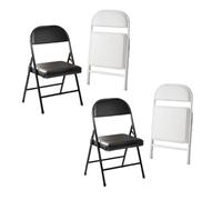 Set of 6 Black/White Padded Folding ChairsComfortable Party & Office Chairs Heavy Duty 200kg/440lbs Capacity SpaceSaving Foldable Design 2 Pack Option Available.