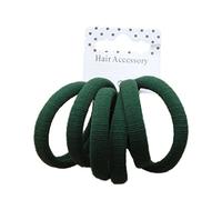 Set of 6 Bottle Green Soft Jersey Endless Hair Elastics Bobbles Bands