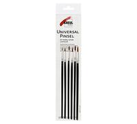 Set of 6 Brushes for Glass and Porcelain Paints, Ponyhair Synthetics Round in Sizes 00, 0, 1, 2, 3 and 4
