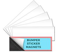 Set of 6 - Bumper Sticker Magnets, Bumper Magnet, Flexible Magnetic Bumper Sticker Sheet with Self Adhesive, Make Your Decal Transferable with These Durable Car Magnets, Size 12” X 4” Thickness 30 Mil