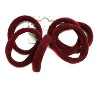 Set of 6 Burgundy Soft Jersey Endless Hair Elastics Bobbles Bands