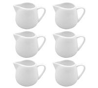 Set of 6 Ceramic Milk Frothing Pitchers 130ml/4.4oz Elegant Porcelain Creamer Drip-Free Spout, Perfect for Coffee Creations Ceramic Milk Jug with Handle