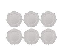 Set Of 6 Charger Plates Silver Glittery Xmas Dinner Party Wedding Birthday New Year Table Decoration Luxury Christmas