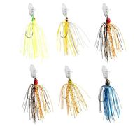 Set of 6 Chatterbait Bionic Swimming Baits 15 g - Alriedy Predatory Fish Bait Set, Pre-Assembled Rubber Baits for Salt and Freshwater, Ideal for Bass, Pike, Zander