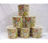 Set of 6 China Palace Mugs in Vintage William Morris Golden Lilly Design