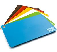 Set of 6 Chopping Mats Flexible Plastic Cutting Boards Sheets Six Large 38x24cm Colour Coded Food Board Mat Multicolour Boxed