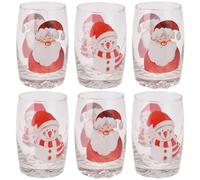 Set of 6 Christmas Santa Snowman Drinking Glasses Kids Tumblers 300ml