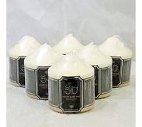 Set of 6 Church Candle 50 Hour Ivory Wedding Non Drip Candle Classic Pillar