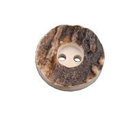 Set of 6 classic real stag horn buttons, 2 holes, German manufacturing, traditional costume buttons. 23mm brown