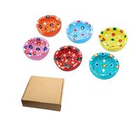 Set of 6 Clay Mitti Diya Decorative Earthen Printed Dots Designer clays oil lamp Mother Day diyas for Home Decor Home Office Christmas New year Decorations Festival Gift Return Gifts (Size :-1.5")