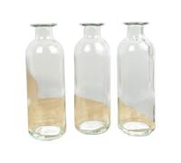 Set of 6 Clear Glass 16cm Tall Vintage Style Bottle Bud/Posy Vases Home Decorations