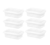 [Set of 6]Clear Plastic Container 4L Storage Box with Lid Home Office Restaurant