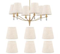 Set of 6 Clip Lampshades, Small Lamp Shades, Clip on Lampshades Ceiling Light Shades Wall Light Shades Lampshade Floor Lamp Shade Replacement for Chandeliers Table Lamps 5.5x5.2x3.5inch