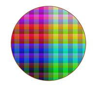 Set of 6 Coasters for Drinks, Colorful Plaid Checkered Theme Round Coaster Cup Mat Heat-Resistant Reusable Saucers for Home Restaurant Office and Bar, 4 Inches