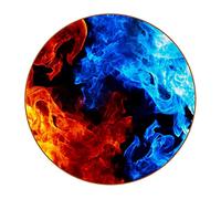 Set of 6 Coasters for Drinks, Red Yellow Blue Flames Fire Smoke Pattern Round Coaster Cup Mat Heat-Resistant Reusable Saucers for Home Restaurant Office and Bar, 4 Inches